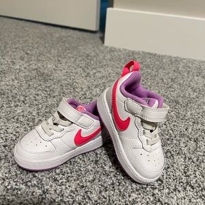Pink & Purple Nike Court Borough baby girl tennis shoes